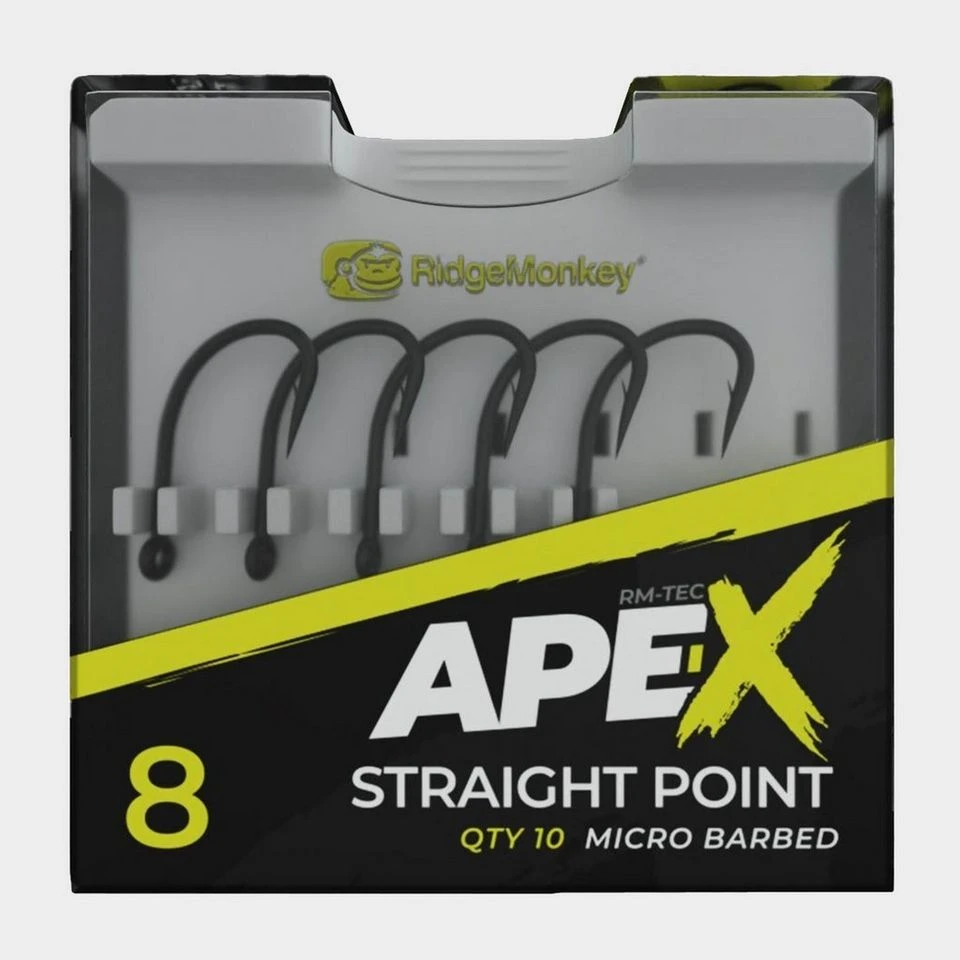 Ridgemonkey Ape-X Straight Hook Size 8 3 Ridgemonkey Ape-X Straight Hook Size 8
